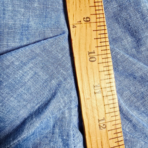 Talbots Women's Perfect Crop Ankle Pants Light Blue Size 12 Side Buttons Coastal - Picture 10 of 11